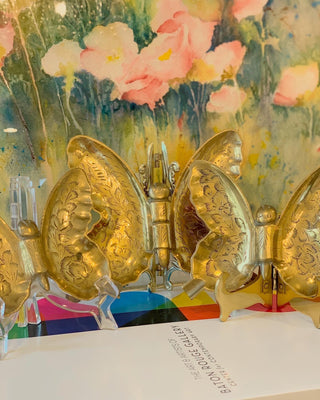 Trio of Brass Butterfly Trinket Dishes