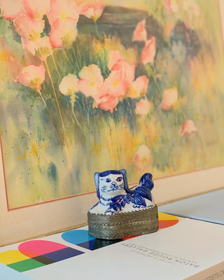 Blue & White Spaniel Shard Box