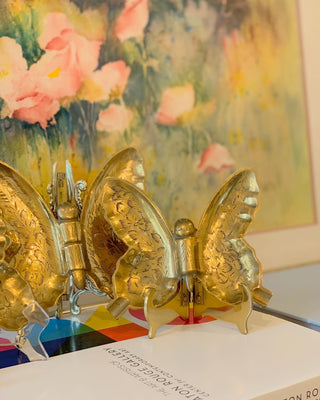 Trio of Brass Butterfly Trinket Dishes