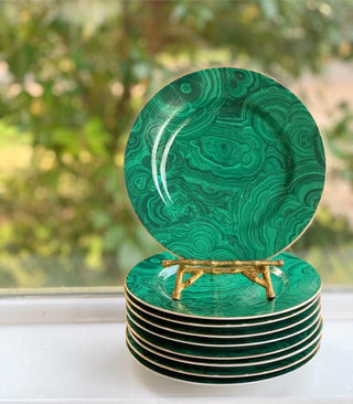1970s Neiman Marcus Malachite Dessert or Bread Plates (Set of 4)