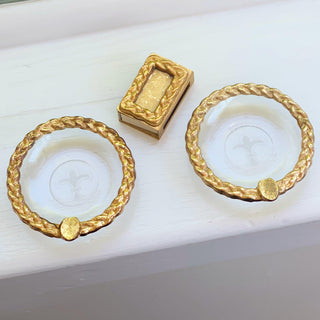1970s Gold Braided Fleur de Lis Match Set (4 pieces total)