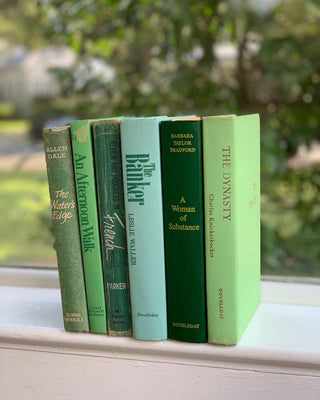 Vintage Green Book Set (Set of 6)