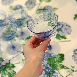 Periwinkle Floral-Etched Depression Glasses (Set of 6)