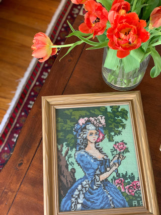 Needlepoint Portrait of Marie Antoinette