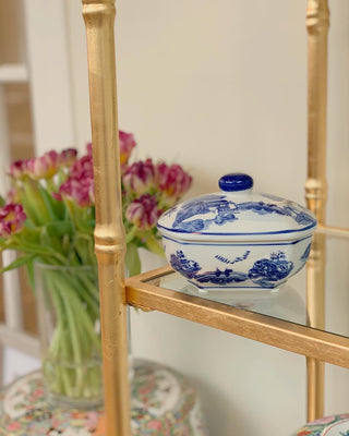 Blue & White Chinoiserie Trinket Box