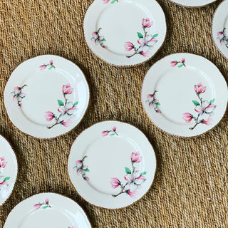 Pink Magnolia Dessert Plates (Set of 8)