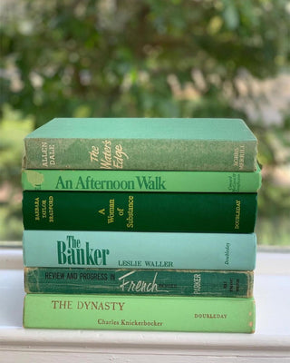 Vintage Green Book Set (Set of 6)