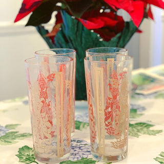 Midcentury Red Thai Goddess Glasses (Set of 4)
