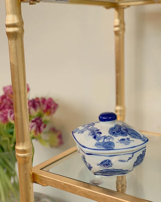 Blue & White Chinoiserie Trinket Box