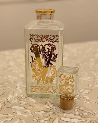 Gold Monogrammed "V" Decanter