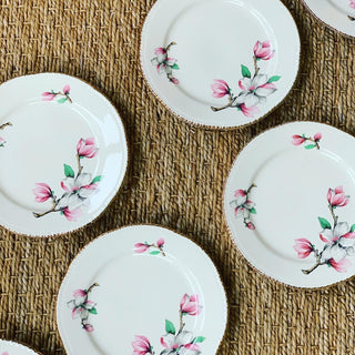 Pink Magnolia Dessert Plates (Set of 8)