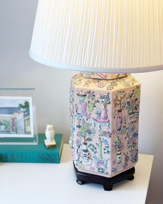 Pink Pastel Chinoiserie Lamps (Set of 2)