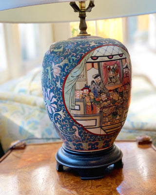 Blue Famille Rose Lamp