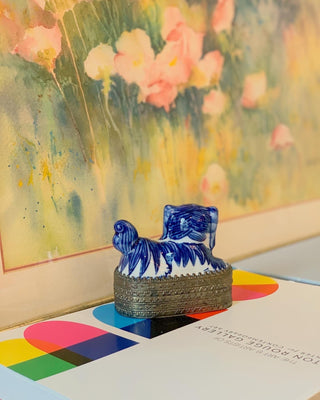 Blue & White Spaniel Shard Box